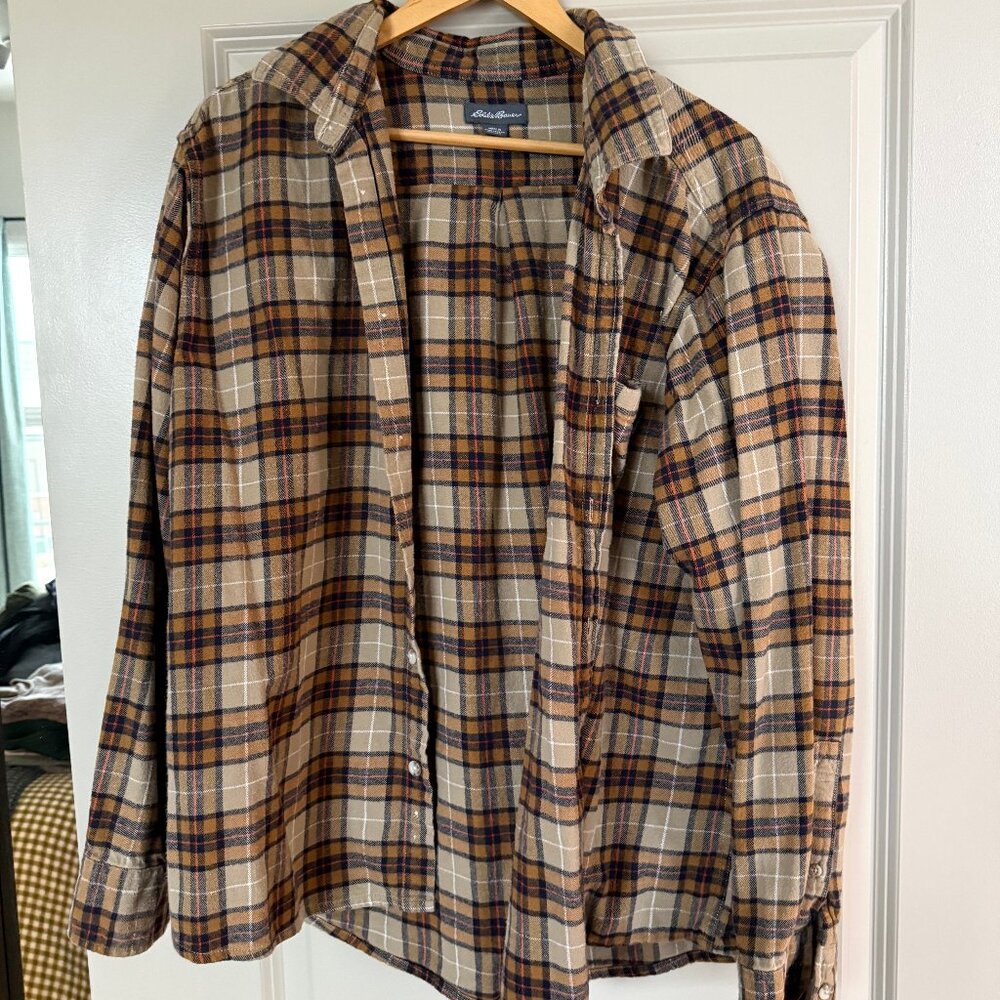 Vintage Eddie Bauer Plaid Flannel Shirt - Size L